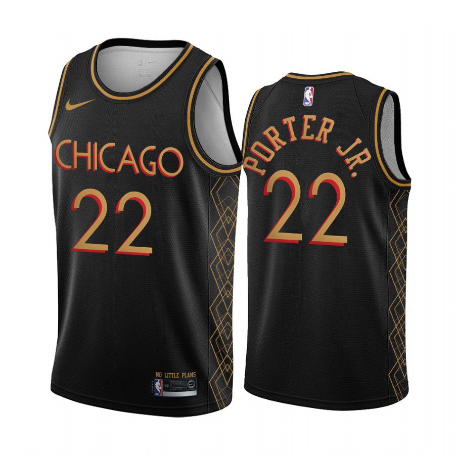 Men Chicago Bulls 22 otto porter-jr black motor city edition no little plans 2020 nba jersey